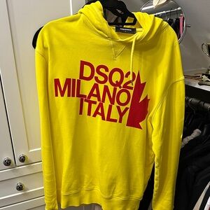 DSQUARED2 Yellow Hoodie with Red Print
